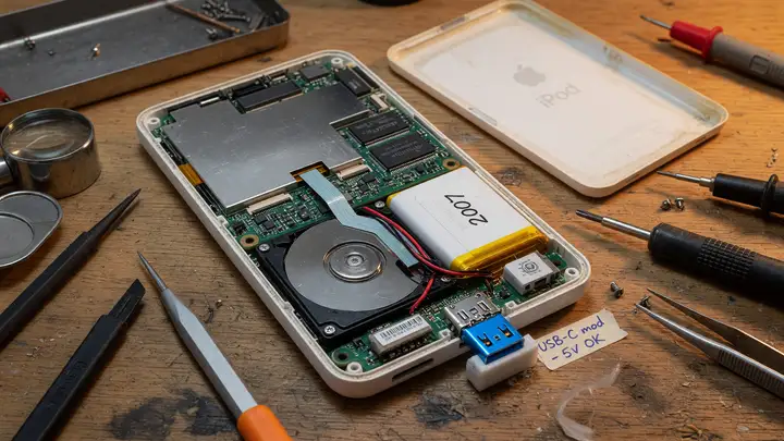 USB-C Modding a 2000s iPod Classic: Step-by-Step Hardware Guide